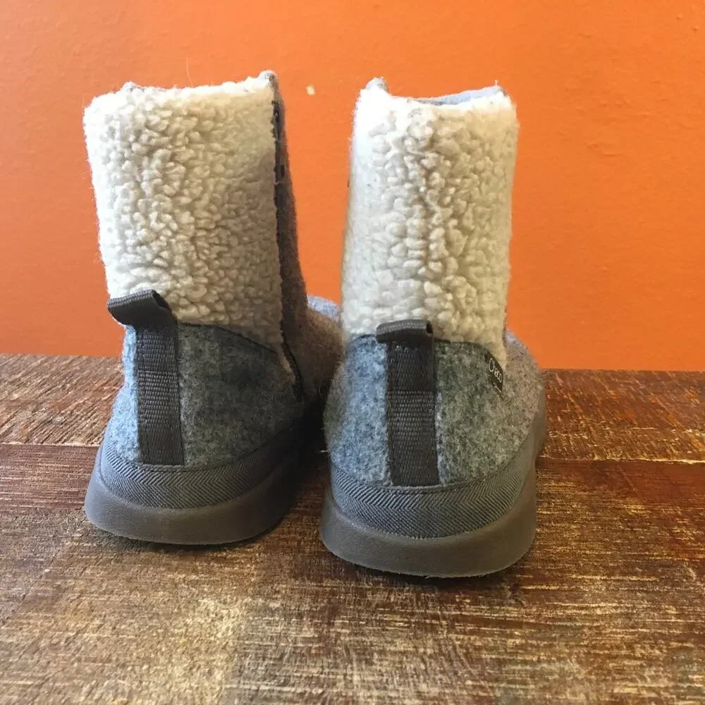 Chaco Revel Tall  Wool Chelsea Boot  Womens 7 Grey Ankle Bootie Comfy Cozy Warm